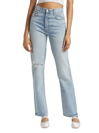 Eb Denim Women's High-rise Straight-leg Jeans In Highland