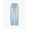 Eb Denim Womens Lagu Enzo Faded-wash Barrel-leg Mid-rise Jeans In Laguna