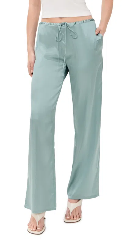 Eb Denim Wren Silk Pants Dusty Blue Silk