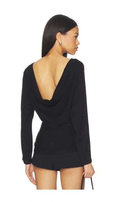 Eb Denim Zinnia Long Sleeve Top In Black