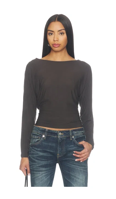 Eb Denim Zinnia Long Sleeve Top In Gray