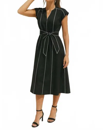 Eb Luxe Erin Midi Dress In Black