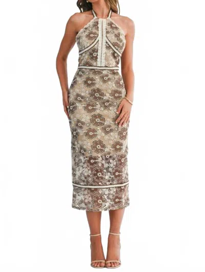 Eb Luxe Keziah Dress In Beige In Neutral