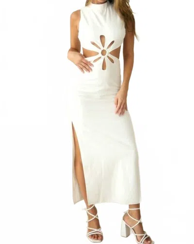 Eb Luxe Lydia Dress In White In Neutral