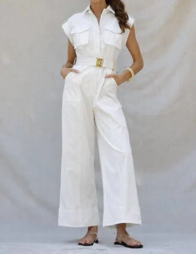 Eb Luxe Mireya Jumpsuit In White
