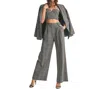 Eb Luxe Plaid Tailored Pants In Grey