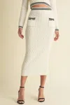 Eb Luxe Sweater Knit Maxi Skirt In Off White In White