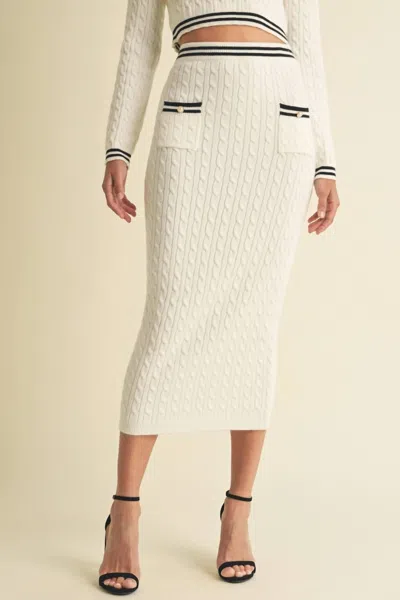 Eb Luxe Sweater Knit Maxi Skirt In Off White