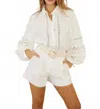 Eb Luxe Whitney Crochet Blouse In Off White