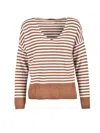 Ebarrito Brown Two-tone Polyamide-blend Sweater In Multi