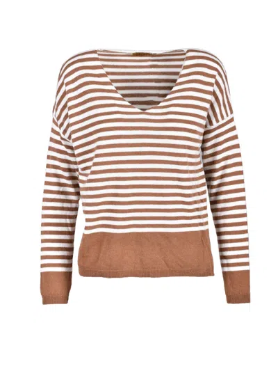 Ebarrito Brown Two-tone Polyamide-blend Sweater In Multi