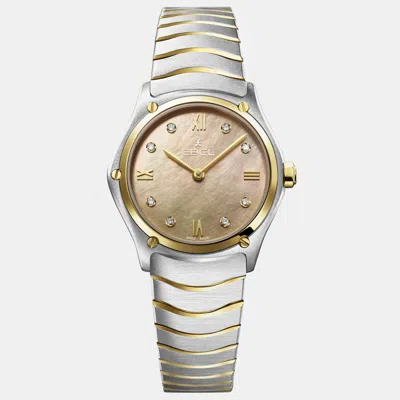 Pre-owned Ebel Beige Stainless Steel Sport Classic 1216488a Quartz Women's Wristwatch 30mm