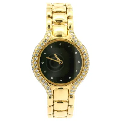 Pre-owned Ebel Beluga 18k Yellow Gold 24mm Black Dial Diamond Watch Bracelet Ref. 866969