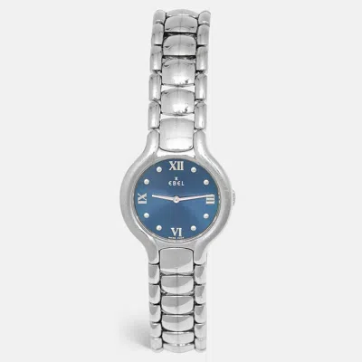Pre-owned Ebel Beluga E9157121 Blue Dial Stainless Steel Women's Wristwatch 27 Mm