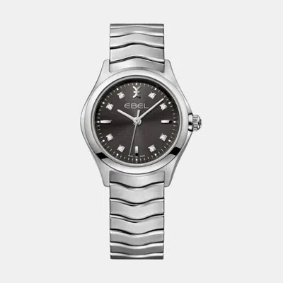 Pre-owned Ebel Black Stainless Steel Wave 1216316 Quartz Women's Wristwatch 30 Mm
