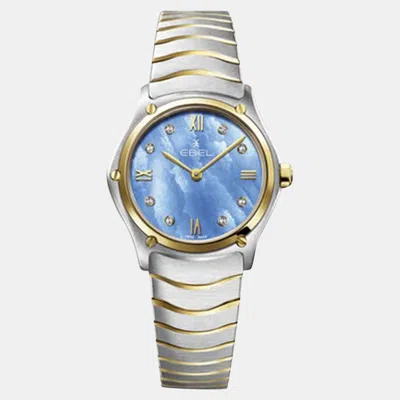 Pre-owned Ebel Blue Stainless Steel Sport Classic 1216596 Quartz Women's Wristwatch 29 Mm