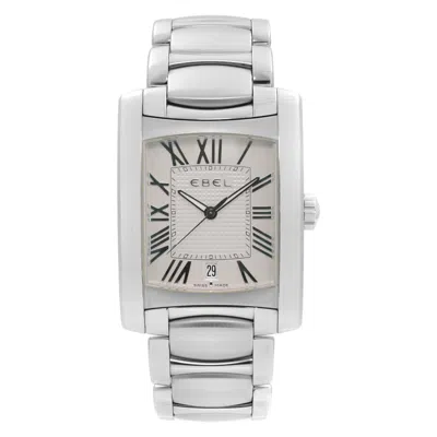 Pre-owned Ebel Brasilia Stainless Steel White Roman Numeral Dial Quartz Men Watch E9255m41