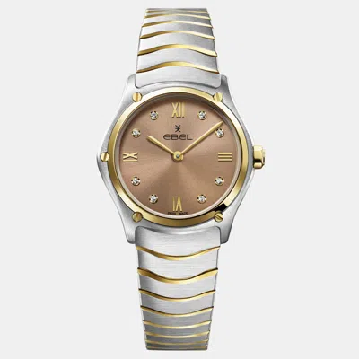 Pre-owned Ebel Brown Stainless Steel Sport Classic 1216556 Quartz Women's Wristwatch 29 Mm