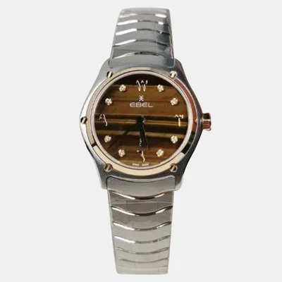 Pre-owned Ebel Brown Stainless Steel Sport Classic Limited Edition 1216611 Quartz Women's Wristwatch 29 Mm