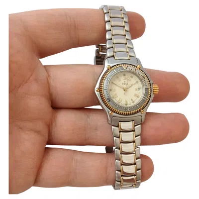 Pre-owned Ebel Excellent  Discovery Steel &18k Gold Date Ref.183912 Divers Ladies Watch In Multiple