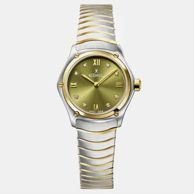 Pre-owned Ebel Green Stainless Steel Sport Classic 1216441a Quartz Women's Wristwatch 24 Mm