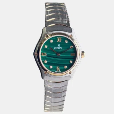 Pre-owned Ebel Green Stainless Steel Sport Classic 1216609 Quartz Women's Wristwatch 29 Mm