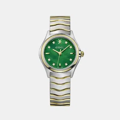 Pre-owned Ebel Green Stainless Steel Wave 1216440 Quartz Women's Wristwatch 30 Mm
