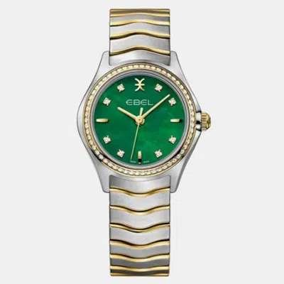 Pre-owned Ebel Green Stainless Steel Wave 1216516 Quartz Women's Wristwatch 30mm