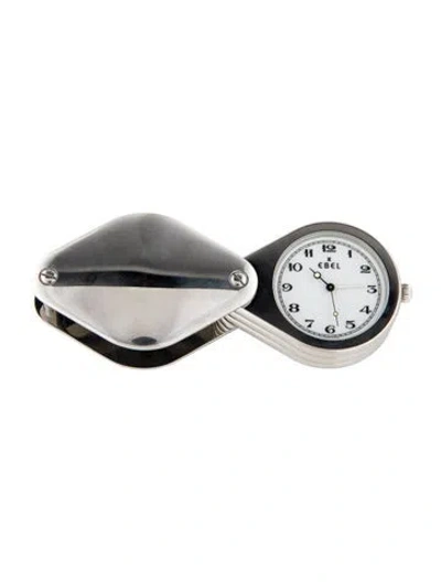 Pre-owned Ebel Loupe Alarm Clock In Silver