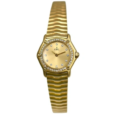 Ebel Sport Wave Quartz Diamond Gold Dial Ladies Watch 866902