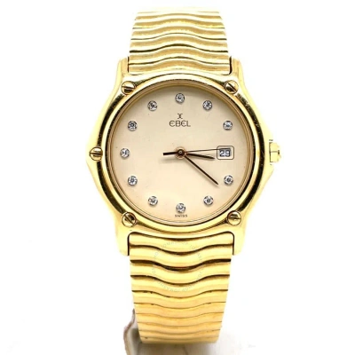 Ebel Wave Quartz Diamond Ladies Watch 883909 In Gold