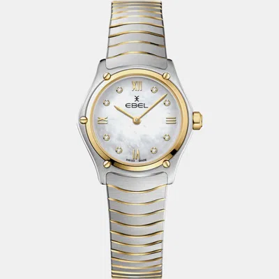 Pre-owned Ebel Silver Stainless Steel Sport 1216442a Quartz Women's Wristwatch 24 Mm