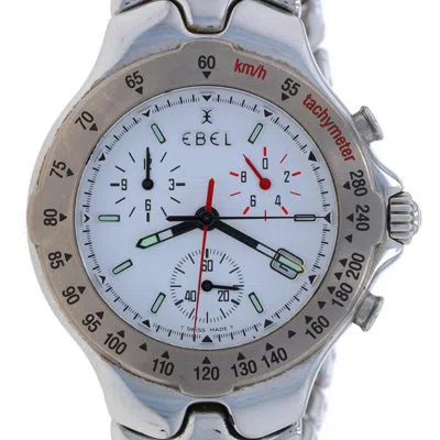 Pre-owned Ebel Sportwave Chronograph Men's Watch E9251642 Stainless Steel Quartz 1 Yr Wnty In Multi