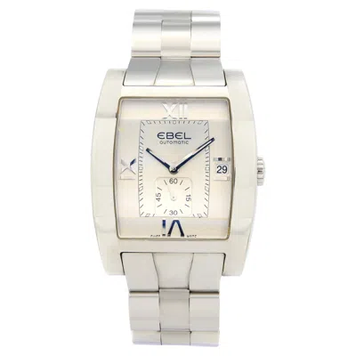 Pre-owned Ebel Tarawa Stainless Steel Tonneau Silver Roman Dial Mens Watch E9127j40 In Multi