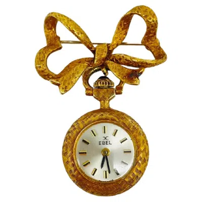 Pre-owned Ebel Unique  Brooch Watch 18k Yellow Gold
