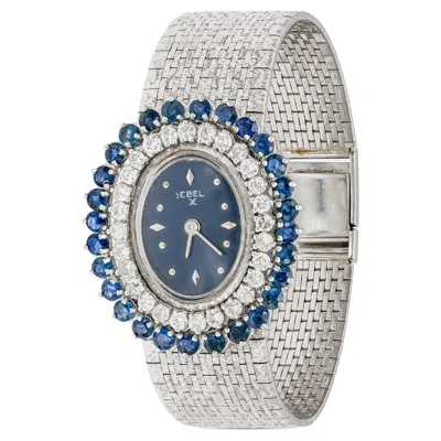 Pre-owned Ebel Vintage 1960s  White Gold Watch With Diamonds And Sapphires