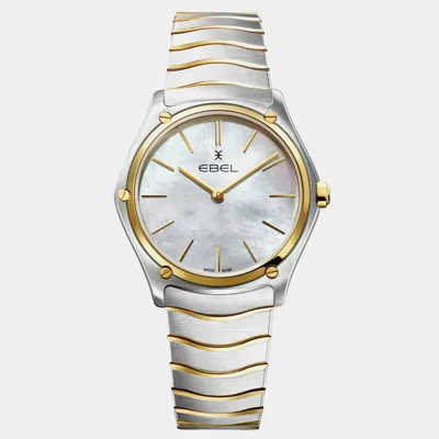 Pre-owned Ebel White Stainless Steel Classic Sport 1216510a Quartz Women's Wristwatch 33 Mm