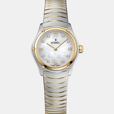 Pre-owned Ebel White Stainless Steel Sport Classic 1216554 Women's Wristwatch 24 Mm