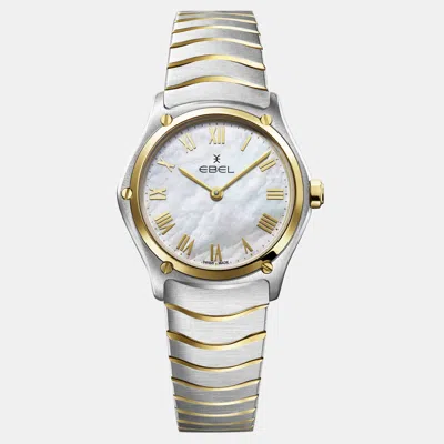 Pre-owned Ebel White Stainless Steel Wave 1216539 Quartz Women's Wristwatch 29 Mm