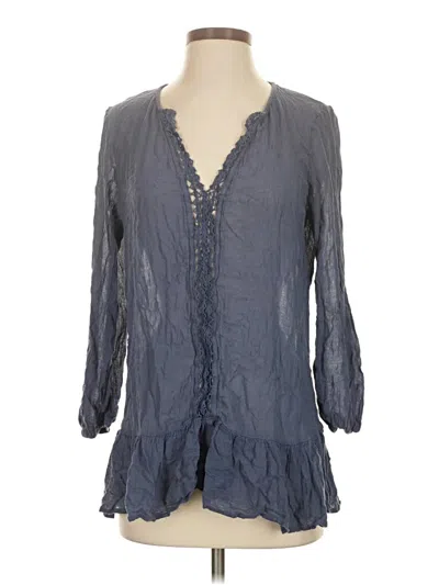 Pre-owned Eberjey 3/4 Sleeve Blouse In Gray