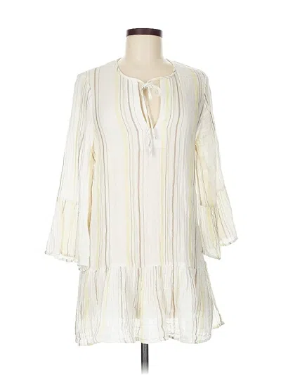 Pre-owned Eberjey 3/4 Sleeve Blouse In White