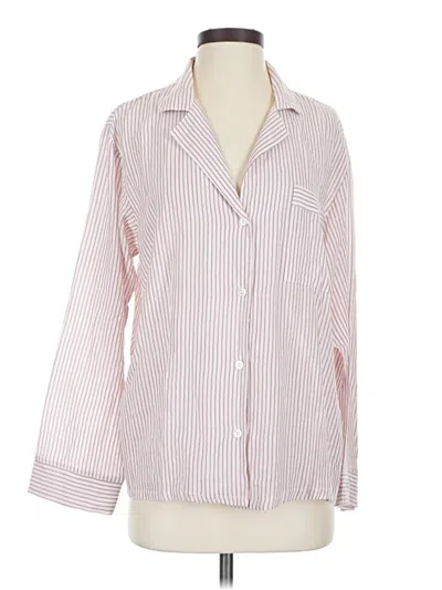 Pre-owned Eberjey 3/4 Sleeve Button Down Shirt In Pink