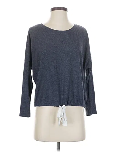 Pre-owned Eberjey 3/4 Sleeve Top Gray Boatneck Tops