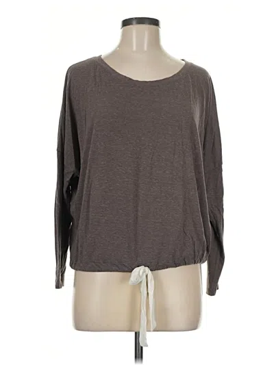 Pre-owned Eberjey 3/4 Sleeve T-shirt In Brown