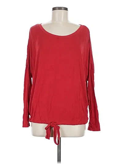 Pre-owned Eberjey 3/4 Sleeve T-shirt In Red