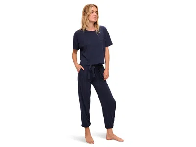 Eberjey Aloe Infused Cotton - The Short Sleeve Tee Women's Pajama Navy: Sm In Blue