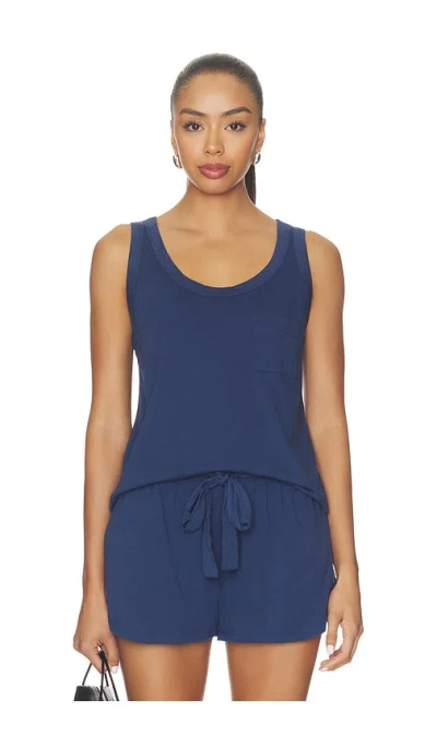 Eberjey Aloe Infused Cotton The Tank Top In Blue