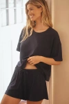 Eberjey Aloe-infused Lounge Shorts In Blue