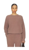 Eberjey Boucle Crew Neck Pullover In Brown