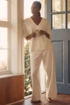 Eberjey Bouclé Straight-leg Sweatpants In White